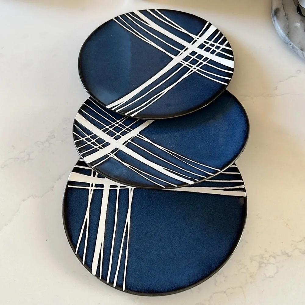 West Elm Deep Blue Ceramic Plate